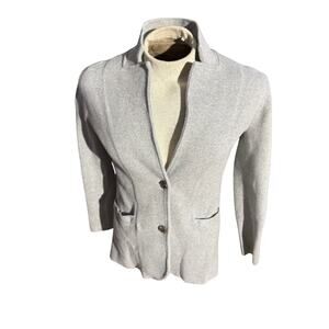 J.Crew Mercantile Knit Blazer Women S Gray Casual Sport Coat 100% Cotton Jacket